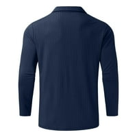 Muška deseljubna trakaste košulje sa košuljama sa patentnim zatvaračem Okrenite košulju s dugim rukavima