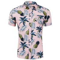 Ležerne prilike majice kratki rukav Classic Proljeće Ljeto V izrez 3D tiskane košulje Modne labave tipke Top bluze Šarene