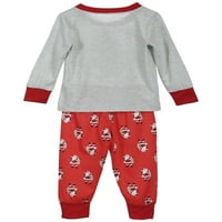 Amiliee Family Božićni pidžami Set noćna odjeća roditelj-dijete Santa Print s dugih rukava