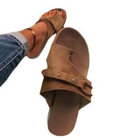Ženske papuče plus klirence novi stil ravne sandale Udobne klizanje Sole dame Ljeto plaže cipele smeđeh 40