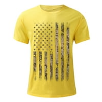 Vučene majice za muškarce T-majice Ljeto kratki rukav modne grafičke majice Classic Fit posada T žut, l