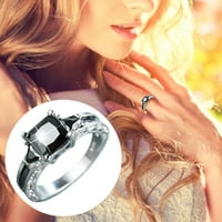 Yubnlvae prstenovi za žene modni prsten crni zirc na prstenu dame nakit angažirani prsten crni 10