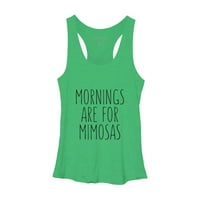 Jutro su za Mimosas Womens Green Heather grafički trkački trkački tenk - Dizajn od strane ljudi m