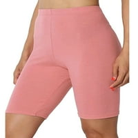 Grianlook Women Ljetna teretana Solidna boja Vježba Sportske hlače Plain Obične elastične struke Mini