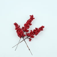 Jeashchat Crvena bobica Pick Holly grana vijenac viseći ukras lažni cvjetovi u vazno odobrenje