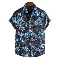 Odieerbi Havajska majica za muškarce Grafički plažni košulji 3D ispisana bluza kratki rukav rever gornje