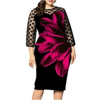 VESTIDOS FORMALES PARA MUJER, Polufalne haljine za žene, ženska modna cvjetna čipka od ruffle stila