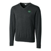 Muški rezač i buck Heather ugljen Tulane Green Wave Lakemont Tri-Blend džemper s pulover V-izrezom