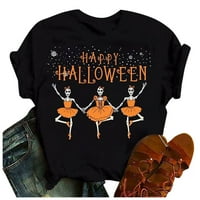 Ženska halloween print o vrat majica kratkih rukava casual bluza vrh