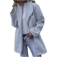 Zimske kapute za žene, modni rever s dugim rukavima, čvrsta jakna u boji, predimenzionirani kardiganski