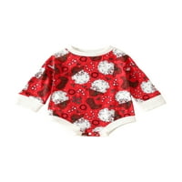 Baby Girl Božićne odjeće odijelo Santa Claus Dukserica ROMPER dugih rukava za vrat Onesie Bodysuit kombinezon