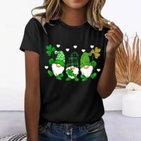 St.Patricks Day ženska modna kratka rukava Top tiskani majica Loose Top