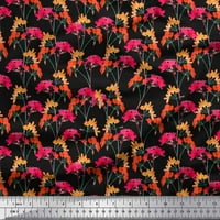 SIMOI CREPE svilena tkanina cvjetna ploča s cvijećem od tiskane zanata tkanina od dvorišta široka