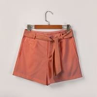 Jyeity Ženske kratke hlače ispod 5,00 dolara, pamučna posteljina elastična struka pune boje labave kratke