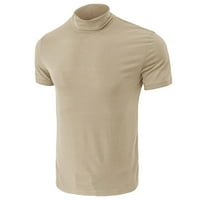 Muški osnovni vrhovi Turtleneck kratki rukav udobni top ties za muškarce Regularne fit bluza Thirts Solid Boja DailyAwer