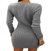 Cindysus ženski džemper haljine Mini Jumper vrhovi tunika bodycon haljina casual zabava patentni zatvarač