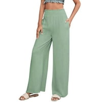 Joga hlače žene, žene dukseve joge udobne široke pantalone za noge visoki struk jogeri sa džepovima