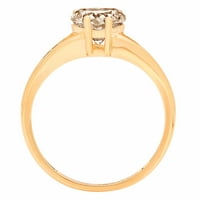 1.0ct srčani šampanjac simulirani dijamant 14k žuti zlatni godišnjički angažman prsten veličine 5,75