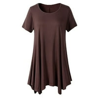 Patlollav ženske majice, dame zazor, ženska ležerna ljetna čvrsta boja kratki rukav okrugli izrez bluza