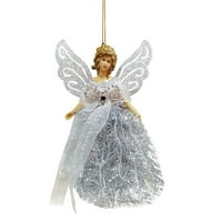 Fdelink viseći ukras božićne krilo Anđeoske lutke viseći Xmas stablo Privjesci ukrasi Kućni dekor srebro