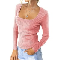 Patlollav Womens Ispis majica Srednja dužina rukava za bluzu rukava Pink L
