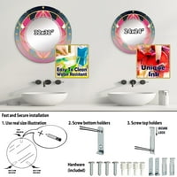 Art DesimanArt 'ružičasta i zlatna apstraktna cvijeta' tiskani vjerski krajolik zidni ogledalo 32in.x32in