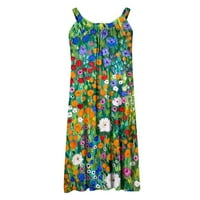 Ljetne haljine za žene Ležerne prilike Cvjetni print Maxi sandress bez rukava Bodycon Flowy Maxi haljine