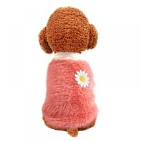 Slatki papski kaputi za pse za male pse Okrugli izrez Topla zimska cvijeće džemper ugodno runo za kućne