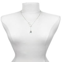 Delight nakit SilverTone Traka za pomicanje s ružičastim kristalnim srebrnim tonom Elegantna Infinity Lariat ogrlica