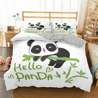 Dječji krevet za odrasle Panda Poklopac poklopca, Panda Posteljina sa pokrivačem za prekrivanje prekrivača, prozračni set za rođendanski pokloni