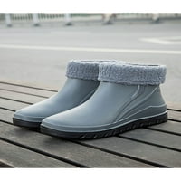 Muški vodootporni vrtni čizme Udobne cipele Walk Walk vodootporne plišane obloge kišne čizme pamuk siva 6