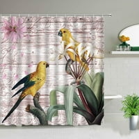 Kupatilo Zemljište za zavjese žute ptice postrojenje cvijeće Kupatilo zaslon zaslona Zavjese od poliestera