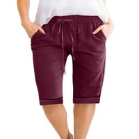 Dame Bermuda kratke hlače na srednjim dijelovima struka ravno noge Ljetne kratke hlače Lounge Mini pantalone Sportsko svijetlo Sivi XS