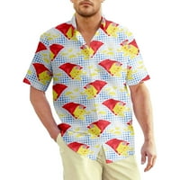 Muška havajska majica s kratkim rukavima dolje majice za muškarce Festival hrane 3xl