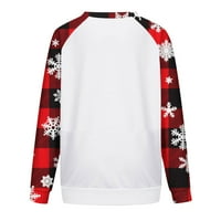 Božićne majice za žene s dugim rukavima Slatka jelena grafička dukserica boja blok raglan rukava za majicu, pulover, žene sa džemperima jeftino
