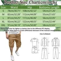 Bacock muški kratke hlače za muškarce muške ljetne solidne boje plus veličina casual sve kratke modne tkane teretne hlače sa džepovima Khaki