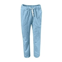 Jiyugala elastične nacrtajuće hlače u struku Žene Ležerne prilike devet četvrtine pamučne pantalone