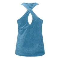 Moonker Womens Tops Majice za žene za žene Racerbacks WorkOut Yoga bez rukava ActiveWeweb Camis Top tenk vrhova plava