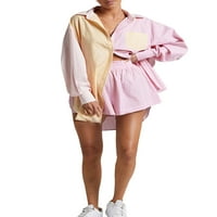 Žene casual setovi Trackies Outfits Postavlja opuštena majica s dugim rukavima Losoki set kratkog struka