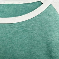 GUBOTARE košulje za žene Trendy Womens T košulje s dugim rukavima Crew Crt majica Osnovna tee bluza, zelena 4xl