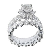 LowRofile prstenovi za žene Djevojke Silver Obećaj Delikatni dizajn Set Diamond Laght Visoki razredni