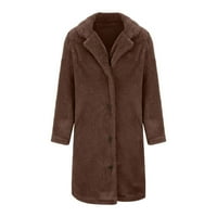 Miluxas Womens prevelizirani kaput plus veličina čišćenje Ženska labava jesen i zimska vuna dugih rukava sa dugim rukavima Srednje dugačak kaput 6