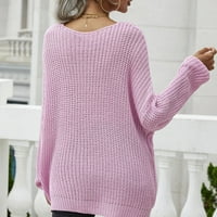 Rovga ženski trening dno se bageri ženski gumb labava kratka pahuljica džemper s dugim rukavima džemper
