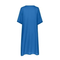 Maxi haljina za ženske jakne haljina posada bez rukava bez rukava blue blue l
