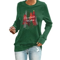 SunhillsGrace majice za žene božićna crewneck dugim rukavima s dugim rukavima cvjetna košulja za tiskane