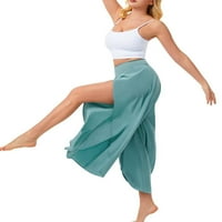 Mumubrealne žene Flowy Split široke hlače za noge visoke struk casual joga hlače baggy sport palazzo