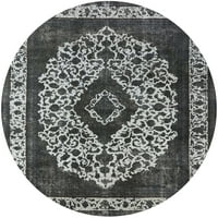 Ahgly Company u zatvorenom krugu u sredinu stoljeća Moderna tamno siva orijentalna prostirke, 5 'okrugla