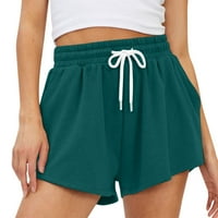SHPWFBBE Hlače za žene Yoga hlače Ženske zrno kratke hlače Ležerne prilike za ljetne udome Atletske kratke hlače Elastične kratke hlače Teretane kratke hlače Žene Mint Green XL