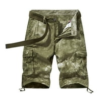 Muške hlače na otvorenom vodootporne kratke hlače sa remenom klasični print opušteni fit planinarski ribolovni šorc