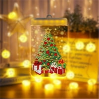 Svijetli božićni prozor silueta, svijetli božićni elementi sakupljaju kuku za usisnu čašu, 5D dijamantski